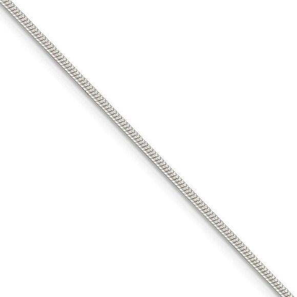 1.5mm Sterling Silver, Round Solid Snake Chain Necklace, 24 Inch - Picture 1 of 8